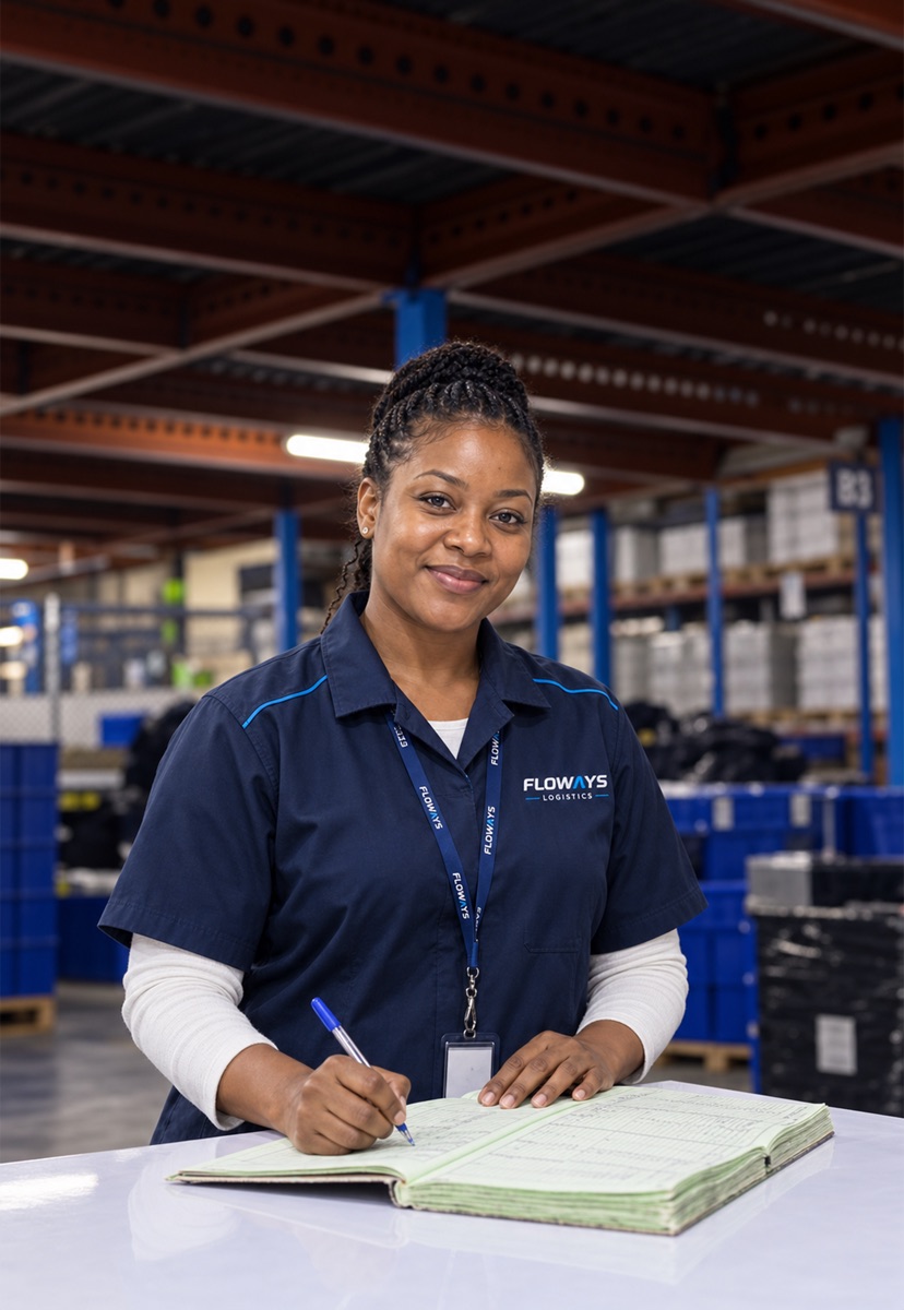 Smiling FloWays warehouse team member