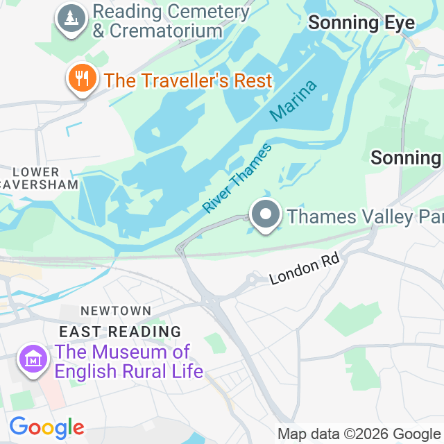 Map showing Thames Valley, Reading